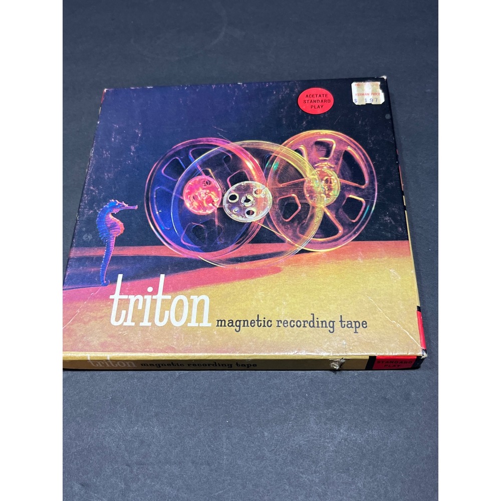 Vintage Triton Magnetic Recording Tape 7 Inch Reel 1200 Ft 1.5 Mil Acetate Tape